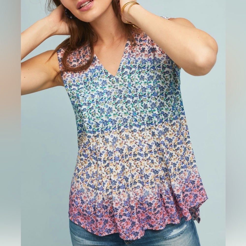 Anthropologie Maeve boho Emmalyn Floral Printed Blouse